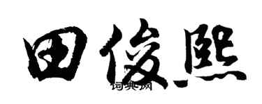 胡問遂田俊熙行書個性簽名怎么寫