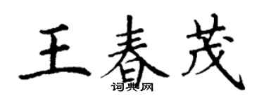丁謙王春茂楷書個性簽名怎么寫
