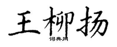 丁謙王柳揚楷書個性簽名怎么寫