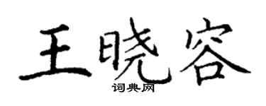 丁謙王曉容楷書個性簽名怎么寫