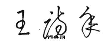 駱恆光王詩年草書個性簽名怎么寫