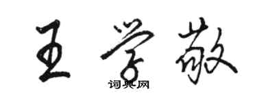 駱恆光王學敬行書個性簽名怎么寫