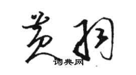 駱恆光黃羽草書個性簽名怎么寫