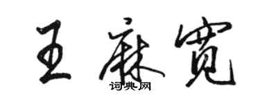 駱恆光王麻寬行書個性簽名怎么寫