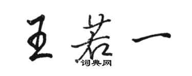 駱恆光王若一行書個性簽名怎么寫