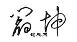 駱恆光閻坤草書個性簽名怎么寫