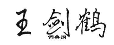 駱恆光王劍鶴行書個性簽名怎么寫