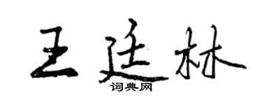 曾慶福王廷林行書個性簽名怎么寫