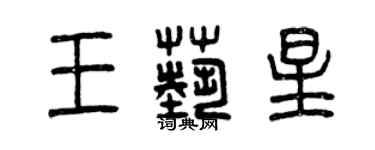 曾慶福王藝星篆書個性簽名怎么寫