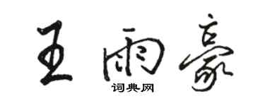 駱恆光王雨豪行書個性簽名怎么寫