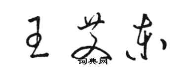 駱恆光王艾東草書個性簽名怎么寫