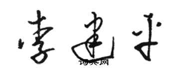 駱恆光李建平草書個性簽名怎么寫