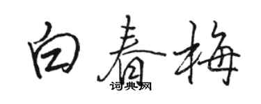 駱恆光白春梅行書個性簽名怎么寫