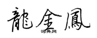 王正良龍金鳳行書個性簽名怎么寫