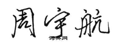 駱恆光周宇航行書個性簽名怎么寫