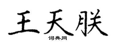 丁謙王天朕楷書個性簽名怎么寫
