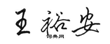 駱恆光王裕安行書個性簽名怎么寫