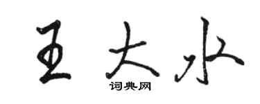 駱恆光王大水行書個性簽名怎么寫