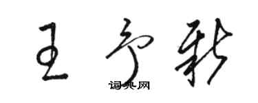 駱恆光王予新草書個性簽名怎么寫