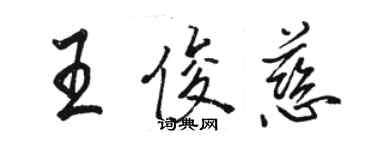 駱恆光王俊慈行書個性簽名怎么寫