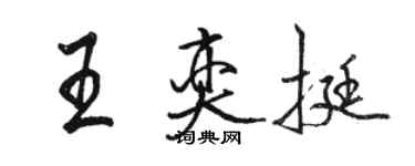駱恆光王奕挺行書個性簽名怎么寫