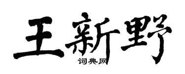 翁闓運王新野楷書個性簽名怎么寫