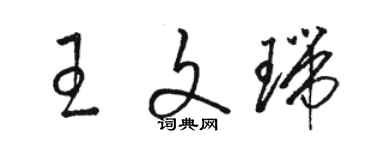 駱恆光王文瑞草書個性簽名怎么寫