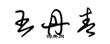 朱錫榮王丹青草書個性簽名怎么寫