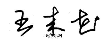 朱錫榮王來花草書個性簽名怎么寫