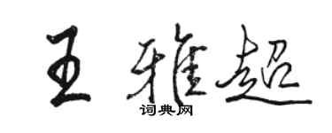 駱恆光王雅超行書個性簽名怎么寫