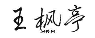 駱恆光王楓亭行書個性簽名怎么寫