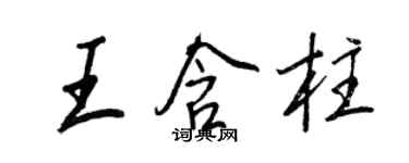王正良王含柱行書個性簽名怎么寫
