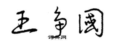 曾慶福王爭國草書個性簽名怎么寫