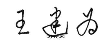 駱恆光王建為草書個性簽名怎么寫