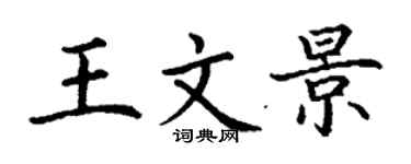 丁謙王文景楷書個性簽名怎么寫