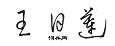 駱恆光王日蓮草書個性簽名怎么寫