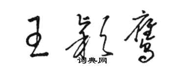 駱恆光王穎鷹草書個性簽名怎么寫