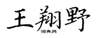 丁謙王翔野楷書個性簽名怎么寫