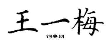 丁謙王一梅楷書個性簽名怎么寫