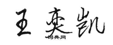駱恆光王奕凱行書個性簽名怎么寫