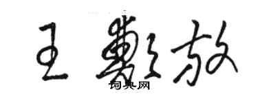 駱恆光王鄭放草書個性簽名怎么寫