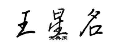 王正良王星名行書個性簽名怎么寫