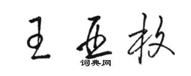 駱恆光王亞枚草書個性簽名怎么寫