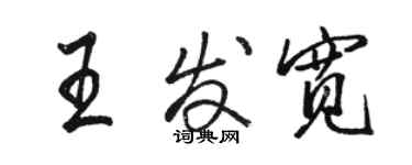 駱恆光王發寬行書個性簽名怎么寫