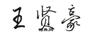 駱恆光王賢豪行書個性簽名怎么寫