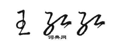 駱恆光王紅紅草書個性簽名怎么寫