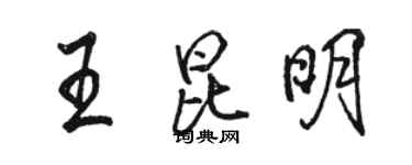 駱恆光王昆明行書個性簽名怎么寫