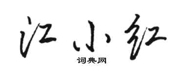 駱恆光江小紅行書個性簽名怎么寫