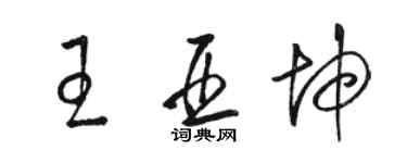 駱恆光王亞坤草書個性簽名怎么寫