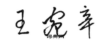 駱恆光王宛辛草書個性簽名怎么寫